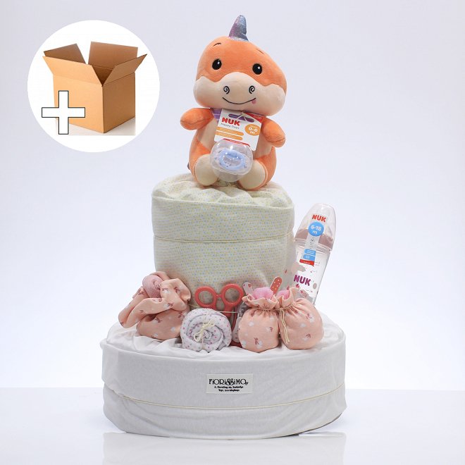 Diaper cake Δράκος σομόν- courier