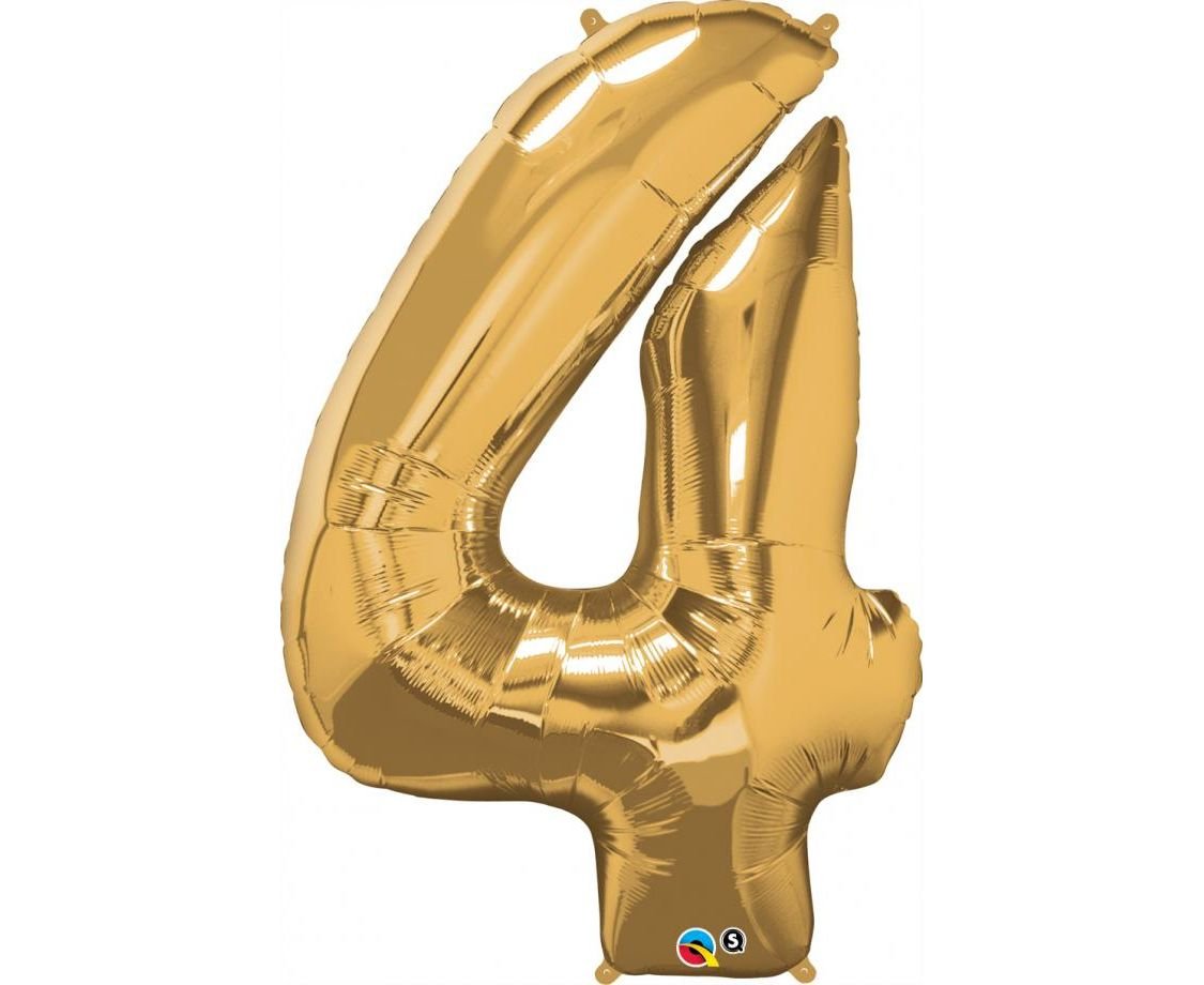 Foil Balloon No.4 - Gold - with hellium - 80cm
