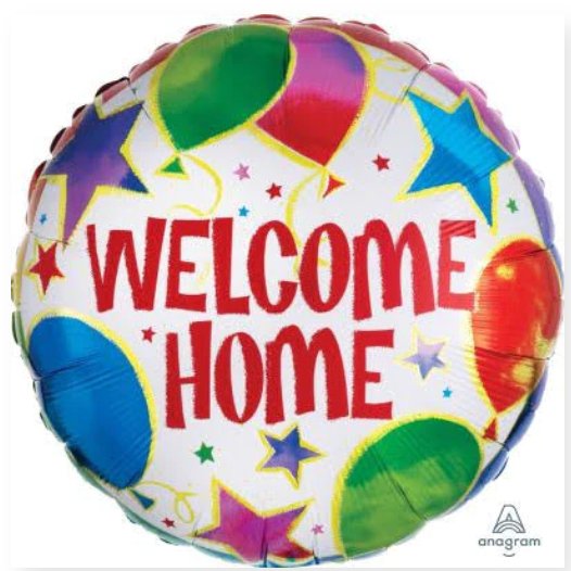Foil Balloon Welcome Home stars