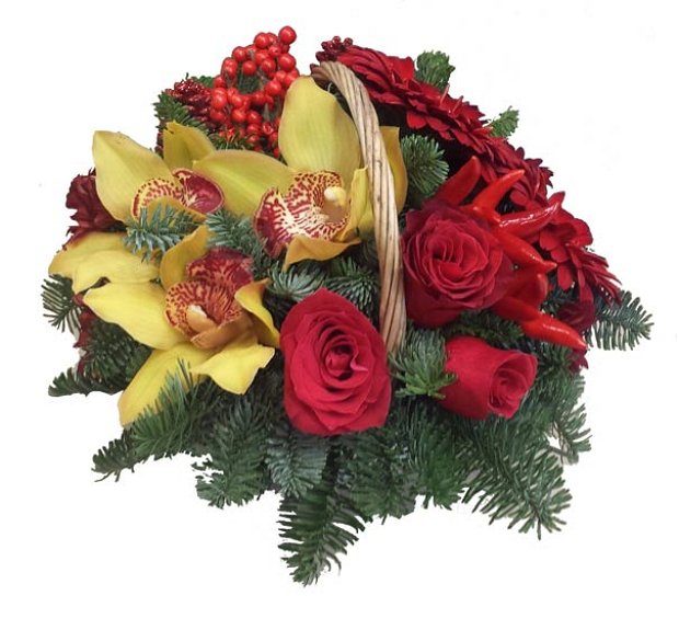 Christmas Flower Basket