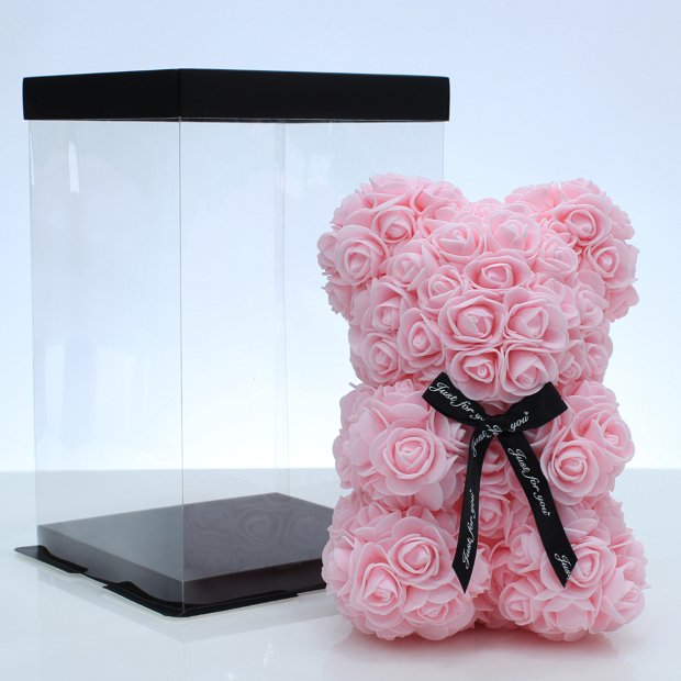 Rose Bear μικρό! Ροζ-see through-