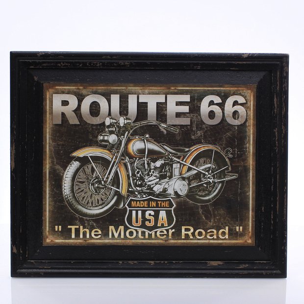 SWooden frame Route 66 (37x46cm)